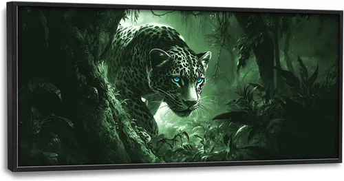Miniatura 153 de Cuadros Grandes Enmarcados Arte de Pared para Sala de Estar, Lobos del Bosque Decoración de Pared de Gran Tamaño Lobo Animal Impresión en Lienzo
