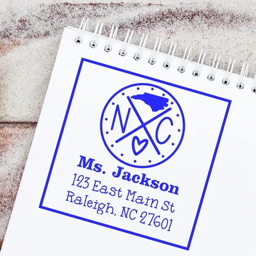 Miniatura 59 de Sello entintado moderno con nombre y dirección del estado de Alabama – Sello de dirección de devolución personalizado para invitaciones de despedida