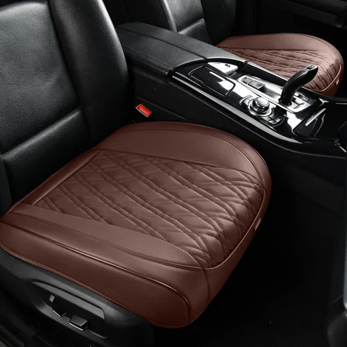 Miniatura 7 de TIEHESYT 1 funda de piel napa para automóvil, funda de asiento delantero inferior para automóvil, cojín de asiento sin respaldo, antideslizante