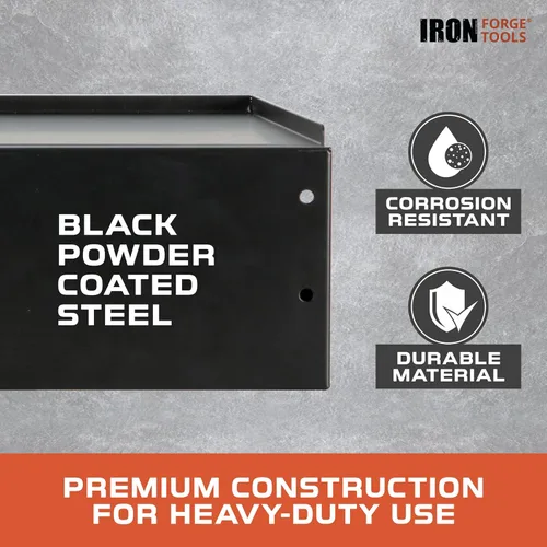 Miniatura 3 de Iron Forge Tools Estante lateral universal para caja de herramientas – 16 x 12 pulgadas. Accesorios para carrito de herramientas plegable Bandeja
