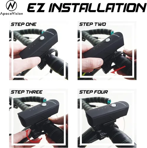 Miniatura 7 de XPRO-LUME - Luces de bicicleta recargables por USB, potentes 500 lúmenes, luz delantera de bicicleta - Super brillante IPX5 impermeable MTB Road