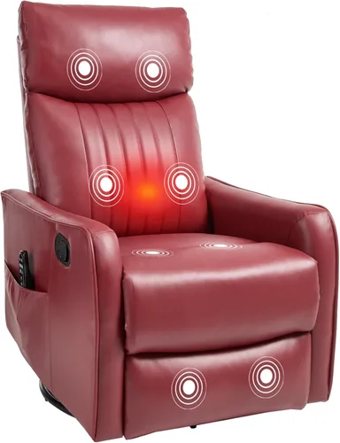 Miniatura 15 de PELUMY Silla Reclinable Mecedora Giratoria 360 para Adultos, Silla Mecedora de Guardería con Calor y Masaje, Silla Reclinable Deslizante para Beige