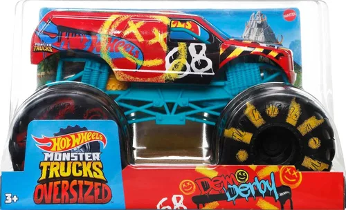 Miniatura 6 de Hot Wheels Monster Truck - Vehículo Derby de demostración a escala 1:24 con ruedas gigantes para niños de 3 a 8 años, gran regalo, camiones