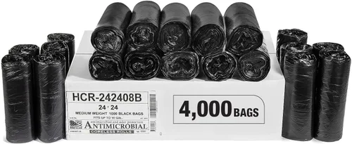 Miniatura 62 de Aluf Plastics Bolsas de basura de alta densidad, 10 galones, 1000 unidades, 6 micrones (eq), 24" x 24", transparentes, para baño, oficina
