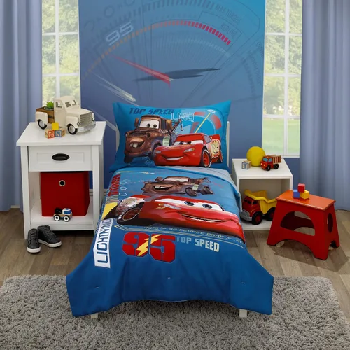 Miniatura 18 de Disney Mickey Mouse y sus amigos - Juego de cama para niños pequeños de 4 piezas - Sábanas ajustadas, funda de almohada, sábana encimera y edredón