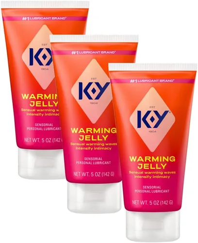 K-Y Warming Jelly - Lubricante personal sensorial a base de glicerina de 5 onzas líquidas para hombres, mujeres y parejas, seguro de usar con