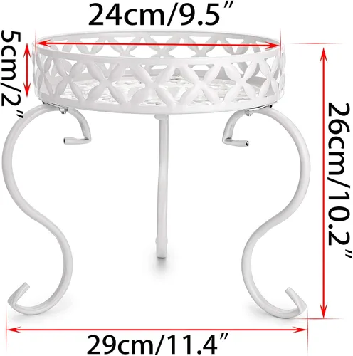 Miniatura 3 de OwnMy Soporte de Metal Redondo para Plantas Resistente al Óxido, Soporte de Hierro para Macetas, Soporte para Plantas de Interior y Exterior de Alta