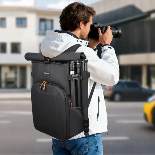 Miniatura 6 de MOSISO Mochila para cámara, bolsa para cámara DSLR/SLR/sin espejo con bolsillo frontal de carcasa dura, mochila para fotografía con compartimento