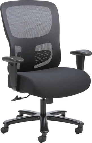 HON Sadie - Silla de oficina grande y alta, silla de escritorio ergonómica con respaldo de malla, soporte lumbar, 350 libras máximo, color negro