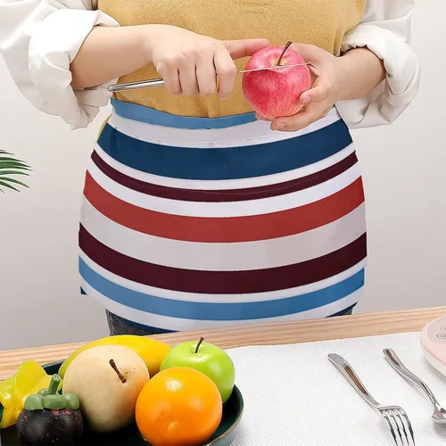 Miniatura 4 de Server Aprons with 3 Pockets Waist Apron Waterproof Half Apron Short Cooking Aprons Bib