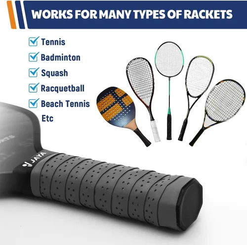 Miniatura 6 de JAYA Cinta de agarre de pickleball, agarre extra largo para paletas de pickleball, absorbe el sudor, envoltura de agarre de repuesto antideslizante
