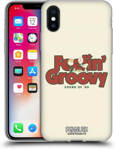Miniatura 190 de Head Case Designs Funda de gel Woodstock 50th con licencia oficial de Peanuts Snoopy Guitar 1969 [protección de grado militar] compatible con Apple