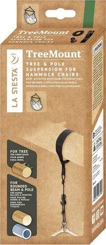 Miniatura 5 de LA SIESTA TreeMount Black - Juego de suspensión de árbol y poste para sillas de columpio tipo hamaca