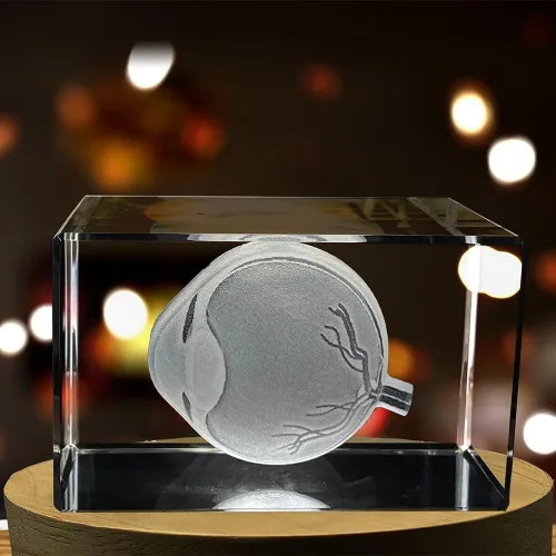 Miniatura 2 de Arte de ojos para oftalmólogos Recuerdo de cristal grabado en 3D Regalo para médico Coleccionable Recuerdo Regalo personalizado con foto