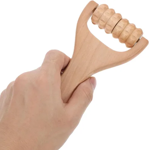 Miniatura 6 de LALAFINA 4 rodillos masajeadores de madera, rodillos de cuentas de mano, herramienta de masaje de acupresión linfática para hombres y mujeres, pies