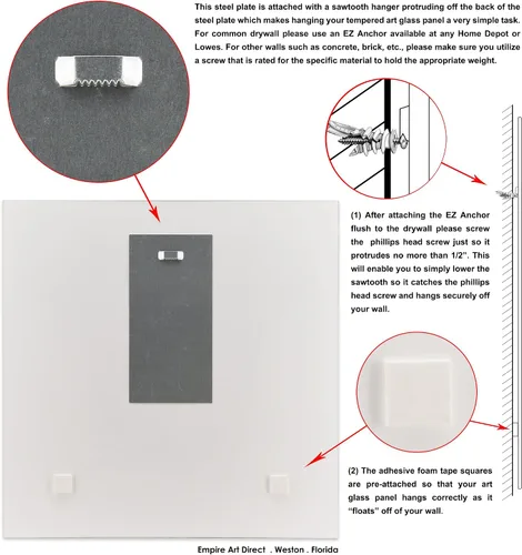 Miniatura 7 de Empire Art Direct Panel de vidrio templado con impresión flotante sin marco, arte de pared para mascotas, listo para colgar, 20 x 20 pulgadas, ley