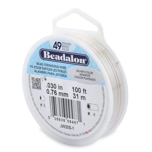 Miniatura 19 de Beadalon Alambre de cuerda de cuentas de acero inoxidable de 49 hebras, 0.036 pulgadas / 0.036 in, negro, 100 pies / 101.7 ft