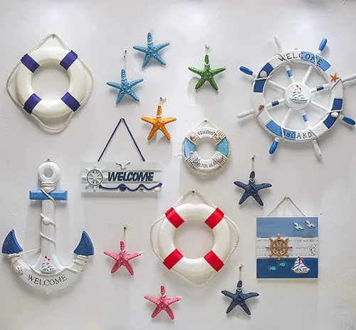 Miniatura 9 de 20 pulgadas / 19.7 in de seguridad para piscina, anillo de tiro de boya - Anillos de espuma de natación para decoración de pared de piscina Azul 20