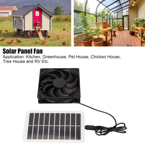 Miniatura 2 de plplaaoo - Kit de ventilador de panel solar, 100 W, 12 V, panel solar, ventilador de extractor de panel de energía solar de 15 W, ahorro de energía