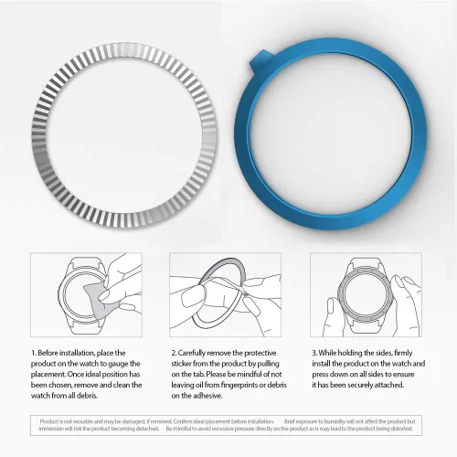 Miniatura 7 de AISPORTS Anillo de bisel compatible con Samsung Galaxy Watch 1.811 in bisel Loop cubierta adhesiva anti arañazos acero inoxidable bisel de metal