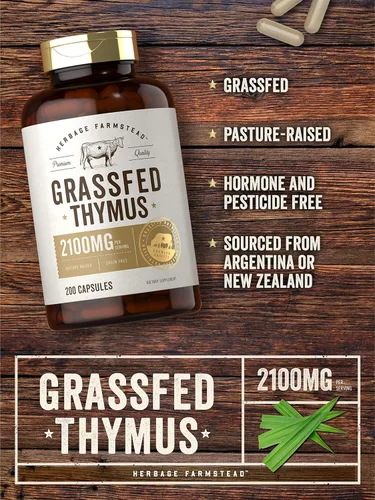 Miniatura 3 de Carlyle Herbage Farmstead - Tomo de carne de res alimentada con pasto 2100 mg 200 cápsulas Suplemento bovino criado en pastos, sin OMG, sin