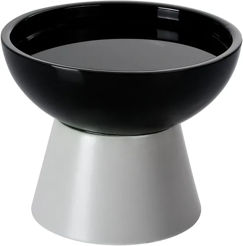 Miniatura 21 de LoeJan Juego de cuencos elevados de comida y agua para gatos, comedero de cerámica extra ancho y elevado, cuenco de alimentación a presión Verde