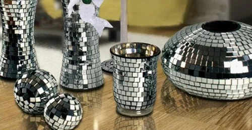 Miniatura 9 de REDODECO 7200 azulejos de mosaico de espejo, bola de discoteca, vidrio cuadrado autoadhesivo para manualidades, 15 hojas (plateado)