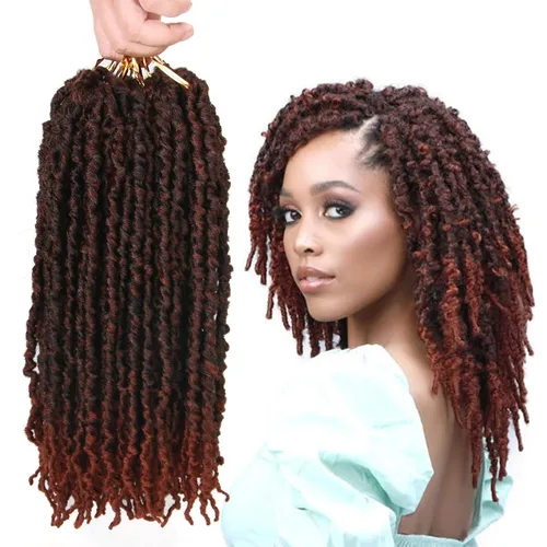Miniatura 7 de Pelo sintético de ganchillo de 14 pulgadas, 10 paquetes de trenzas onduladas rizadas suaves desgastadas, extensiones de cabello sintético trenzado