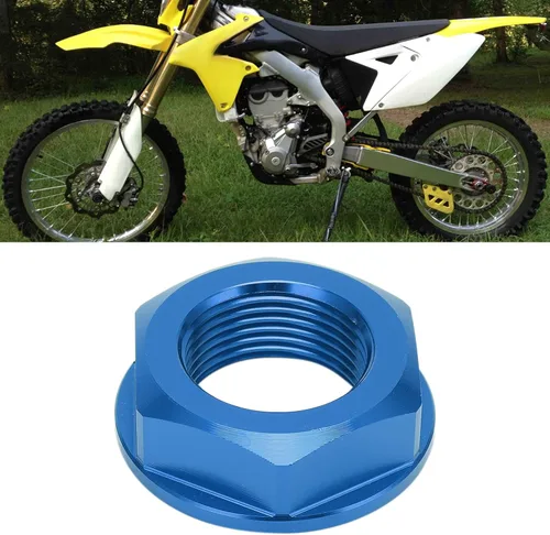 Miniatura 7 de Fydun M22x1.5 - Tuerca de bloqueo de eje de rueda de aluminio para motocicleta, repuesto para para (azul)
