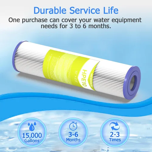 Miniatura 6 de Cartucho de filtro de agua de 20 micrones para toda la casa, filtros de sedimentos plisados para agua de pozo, reemplazo universal para cualquier