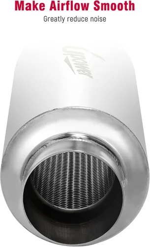 Miniatura 5 de Upower Resonador de escape de entrada y salida de 2.5 pulgadas, cuerpo de 4 x 8.5 pulgadas, silenciador de acero inoxidable recto con longitud total