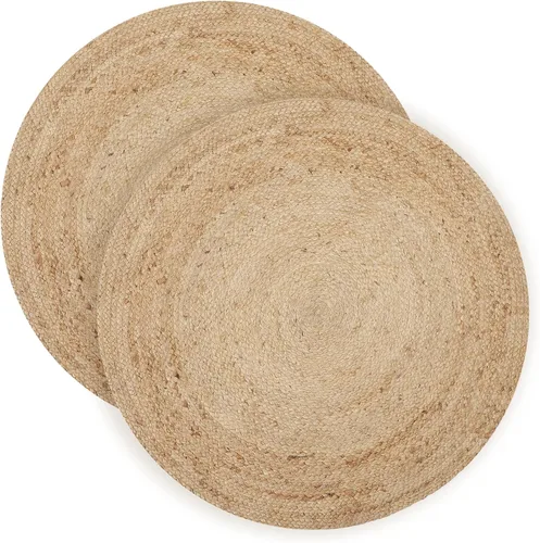 Miniatura 28 de RedEarth · Alfombra rectangular - 2'x3' de yute natural trenzada con respaldo antideslizante - Alfombra boho tejida a mano para dormitorio, cocina