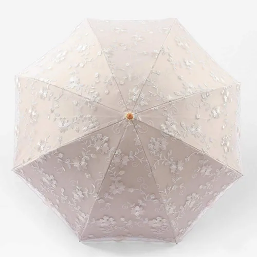 Miniatura 2 de Honeystore - Sombrilla decorativa con diseño de flores y flores de encaje