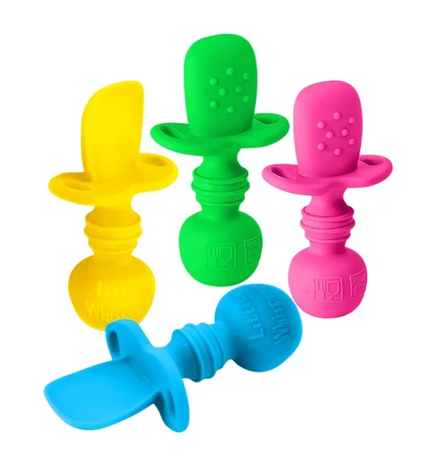 Miniatura 13 de LittleWhispers - Cucharas de silicona para bebés, autoservicio de 6 meses, utensilios aptos para bebés, niños pequeños y niños, primera etapa, Pinks