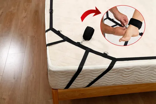 Miniatura 4 de Bdsm - Kit de restricciones de bondage sexual, juego de juguetes de sujeción para tobillos y muñecas, correas de sujeción de cama para adultos