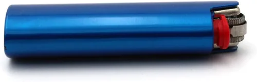 Miniatura 6 de Fundas de metal para encendedores, funda para BIC tamaño completo encendedor J6 mate color básico regalo de bricolaje (azul)