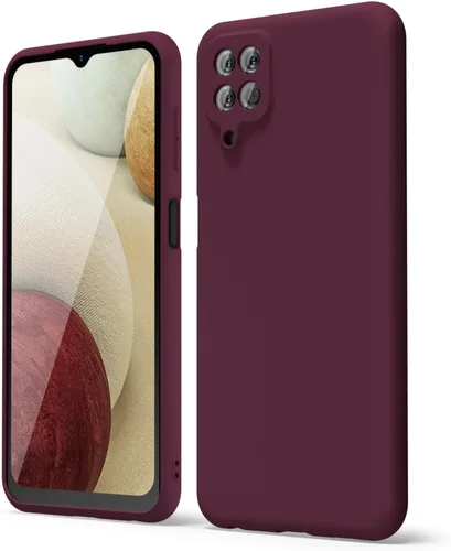 Miniatura 47 de oakxco Funda para teléfono Samsung Galaxy A12 con agarre de silicona líquida, linda delgada fina suave cubierta de gel de goma TPU lisa para mujeres