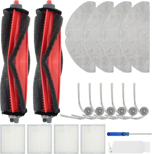 Q7 M5 Piezas de repuesto para Roborock Q7 M5+, L5/L5+Series Robot Aspirador, 2 cepillos principales+4 filtro+4 almohadillas de trapeador+6 cepillos