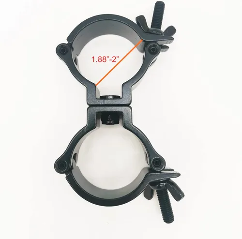 Miniatura 3 de 1.88-2 pulgadas braguero de iluminación doble giratorio acoplador DJ abrazaderas de luz aleación de aluminio resistente 220 libras para tubería