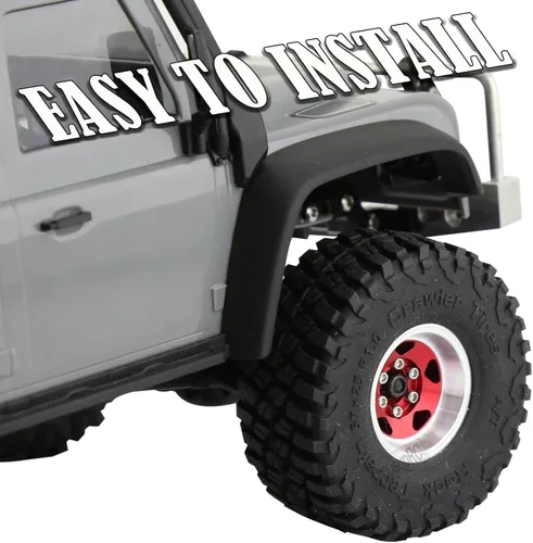 Miniatura 3 de Neumáticos de aluminio Beadlock RC de 1.0 pulgadas para camiones RC 1/18 1/24 TRX4M, SCX24, FCX24 RC Crawler, ruedas RC Hops Up (4 piezas rojas)