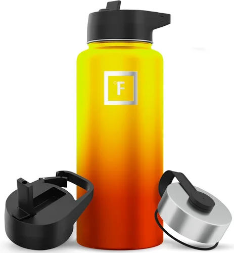 Miniatura 97 de IRON °FLASK Frasco de hidratación para acampar y senderismo con pajilla, botella de agua deportiva de acero inoxidable con aislamiento de boca