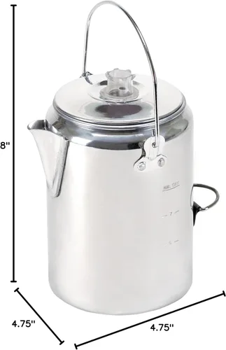 Miniatura 10 de Cafetera percoladora de aluminio Stansport con asa de alambre