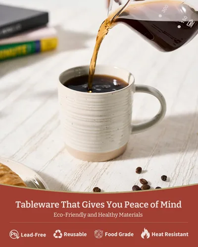 Miniatura 4 de famiware Juego de 4 tazas de café, juego de tazas de 13 onzas, juego de tazas de cerámica con asa para café, té, cacao, leche, serie Constellation