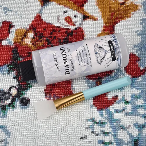 Miniatura 8 de LANBEIDE Sellador de Pintura de Diamante Actualizado 200ML (6.8 fl oz) con Pincel de Silicona 2 Paquetes, Sellador de Pegamento para Pintura