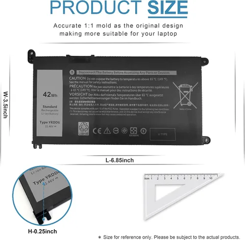 Miniatura 3 de 42Wh YRDD6 VM732 1VX1H 3593 5482 3793 3583 Batería para Dell Inspiron 3593 5482 3793 3583 5485 7586 5491 5591 5481 3310 2 en 1 5593 5584 3493 5480