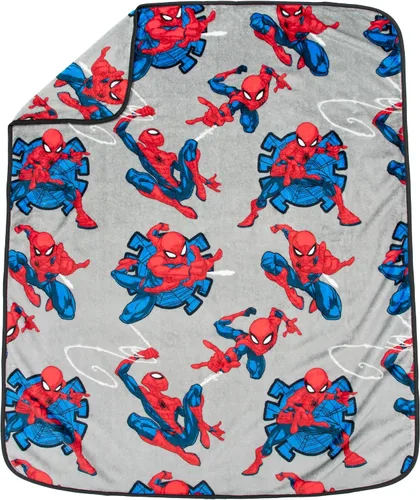Miniatura 4 de Jay Franco Spiderman Nogginz - Juego de ropa de cama de 2 piezas de manta y almohada de 40 x 50 pulgadas para niños, súper suave Gris - Spiderman