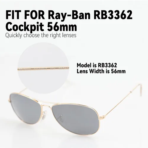 Miniatura 2 de Lentes de repuesto para gafas de sol Ray-Ban RB3362 Cockpit 2.205 in