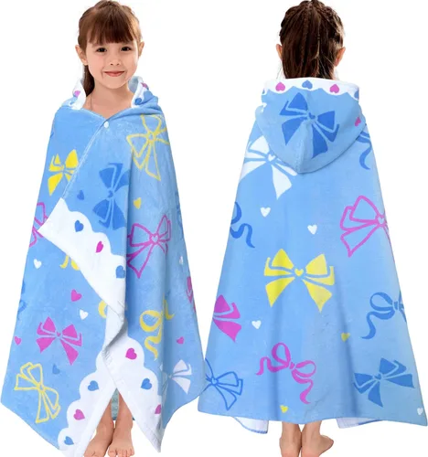 Miniatura 43 de VOOVA & MOVAS Toalla de playa con capucha para niños de 3 a 8 años, 30 x 50 pulgadas, suave, gruesa, grande, 100% algodón, absorbente para playa