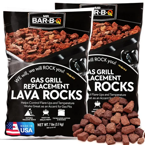 Miniatura 10 de FryOilSaver Co. - Rocas de lava volcánica natural de 7 libras para fogatas de gas y parrilla, piedras para chimeneas de propano en interiores