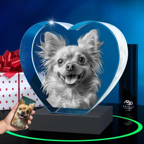 Miniatura 28 de ArtPix 3D Foto de cristal, regalos conmemorativos personalizados para perros con tu propia foto para los amantes de los perros, dueños de mascotas